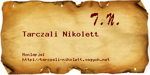 Tarczali Nikolett névjegykártya